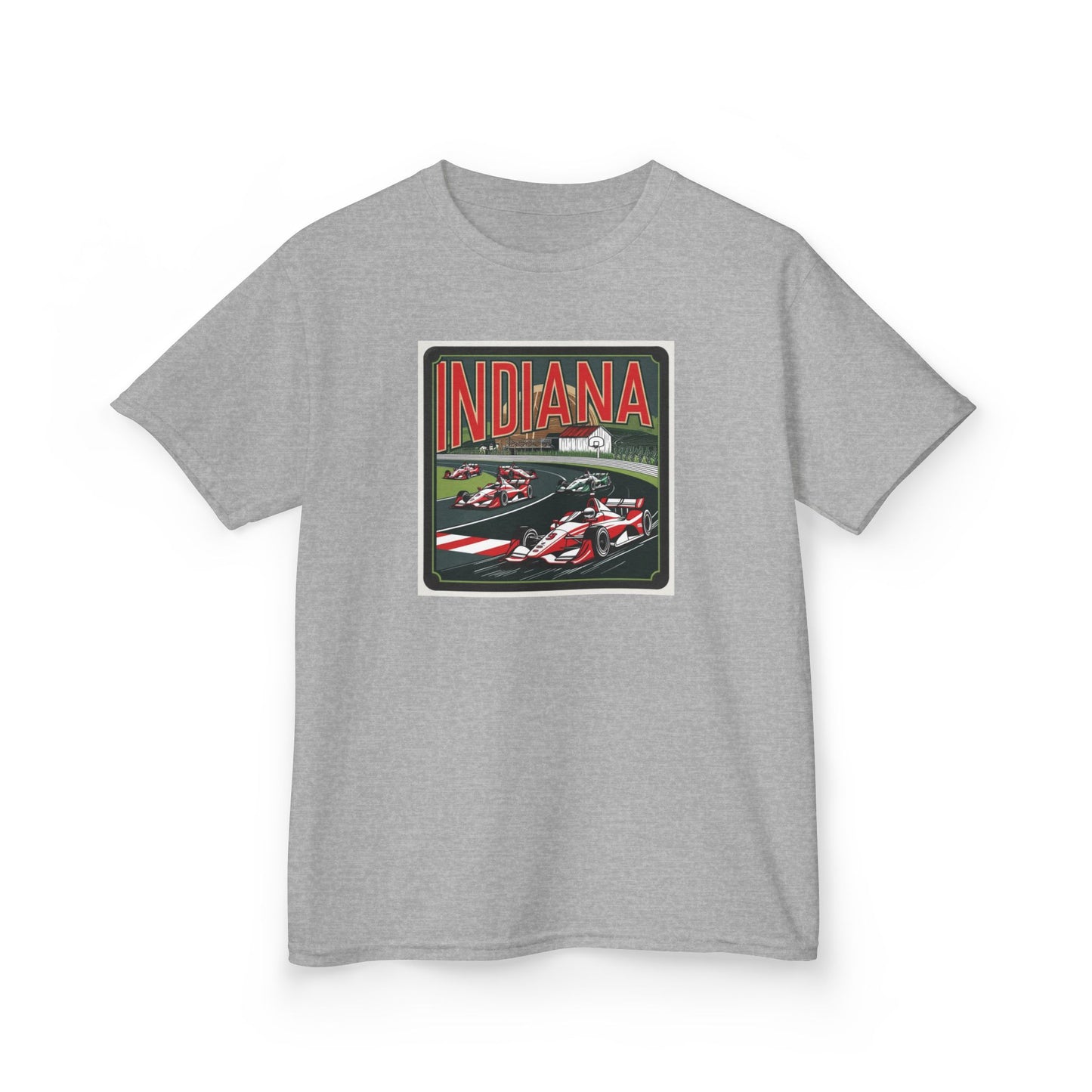 Kids Race Car Tee - Indiana Racing Design for Young Speedsters