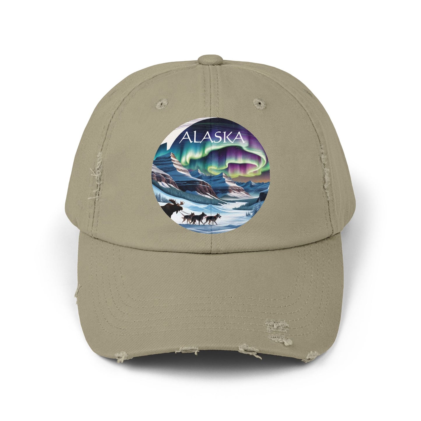 Alaska Aurora Distressed Cap - Unisex Outdoor Style for Adventure Lovers