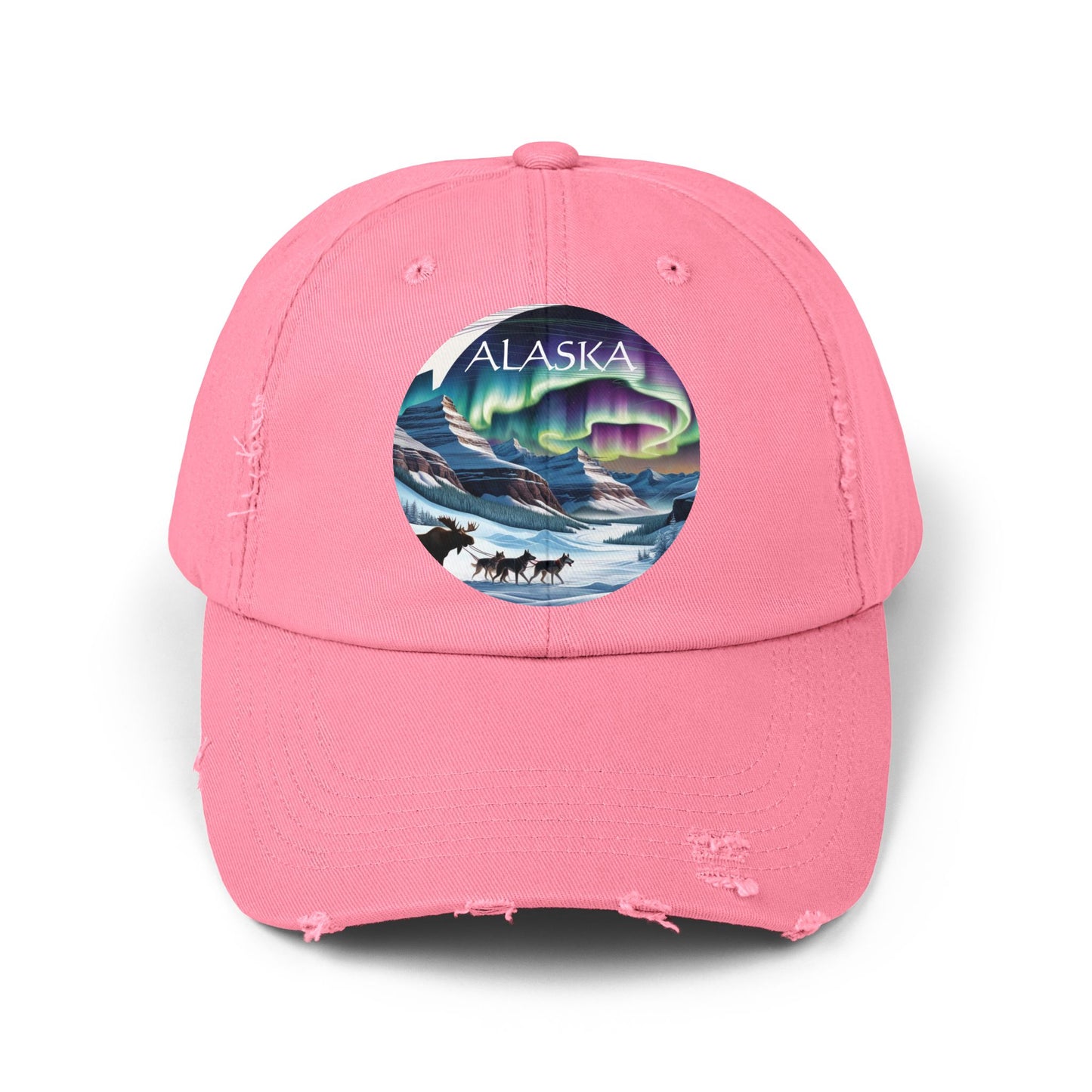 Alaska Aurora Distressed Cap - Unisex Outdoor Style for Adventure Lovers