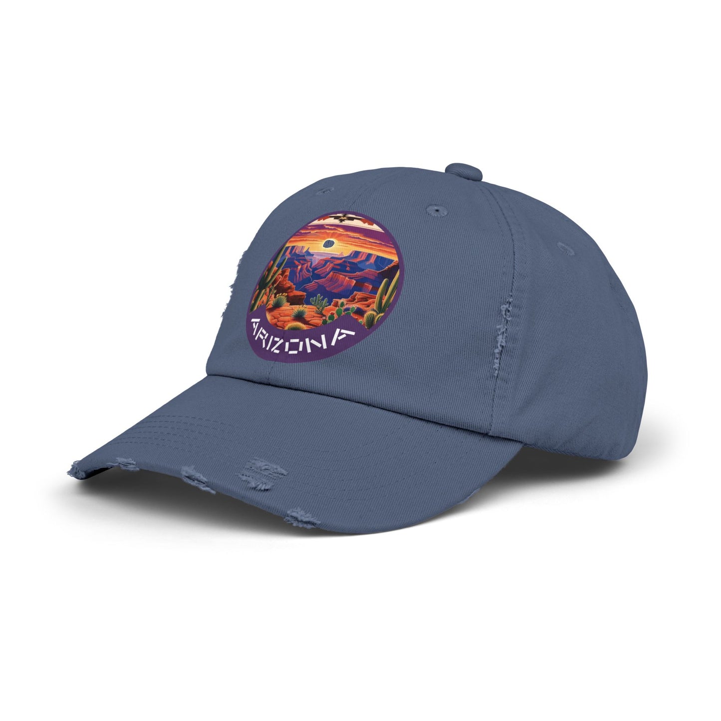 Vintage Arizona Distressed Cap | Unisex Baseball Hat with Sunset Design