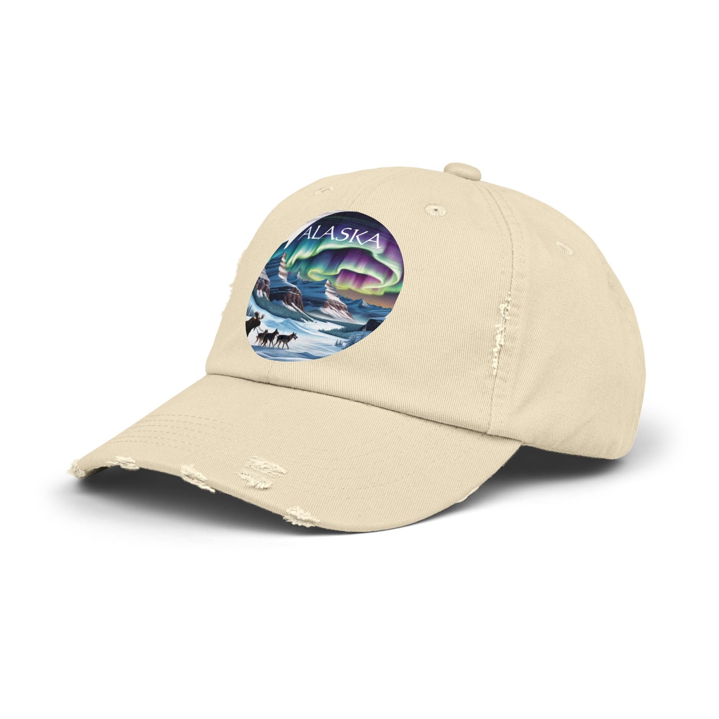 Alaska Aurora Distressed Cap - Unisex Outdoor Style for Adventure Lovers