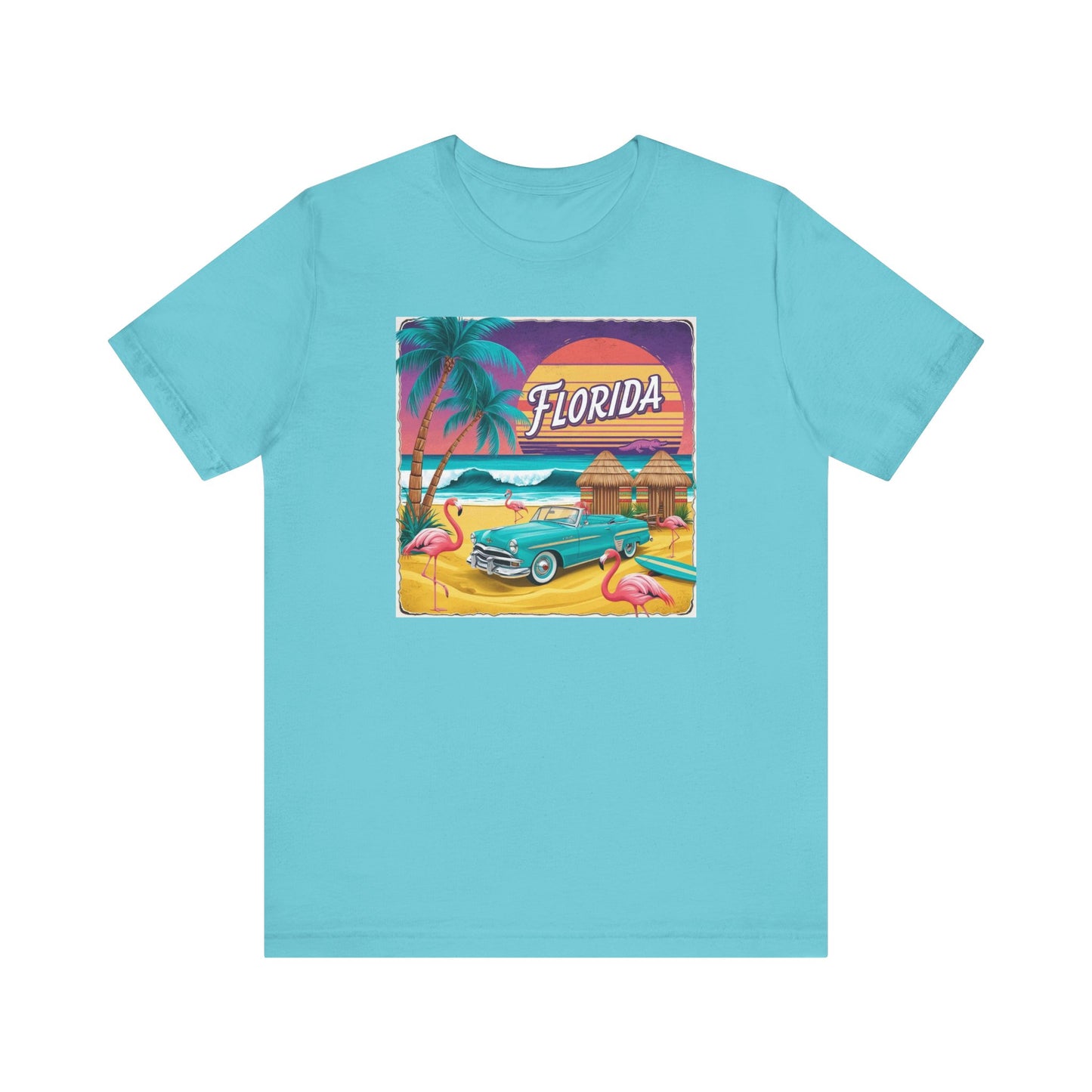Florida Vintage Tee with Flamingos