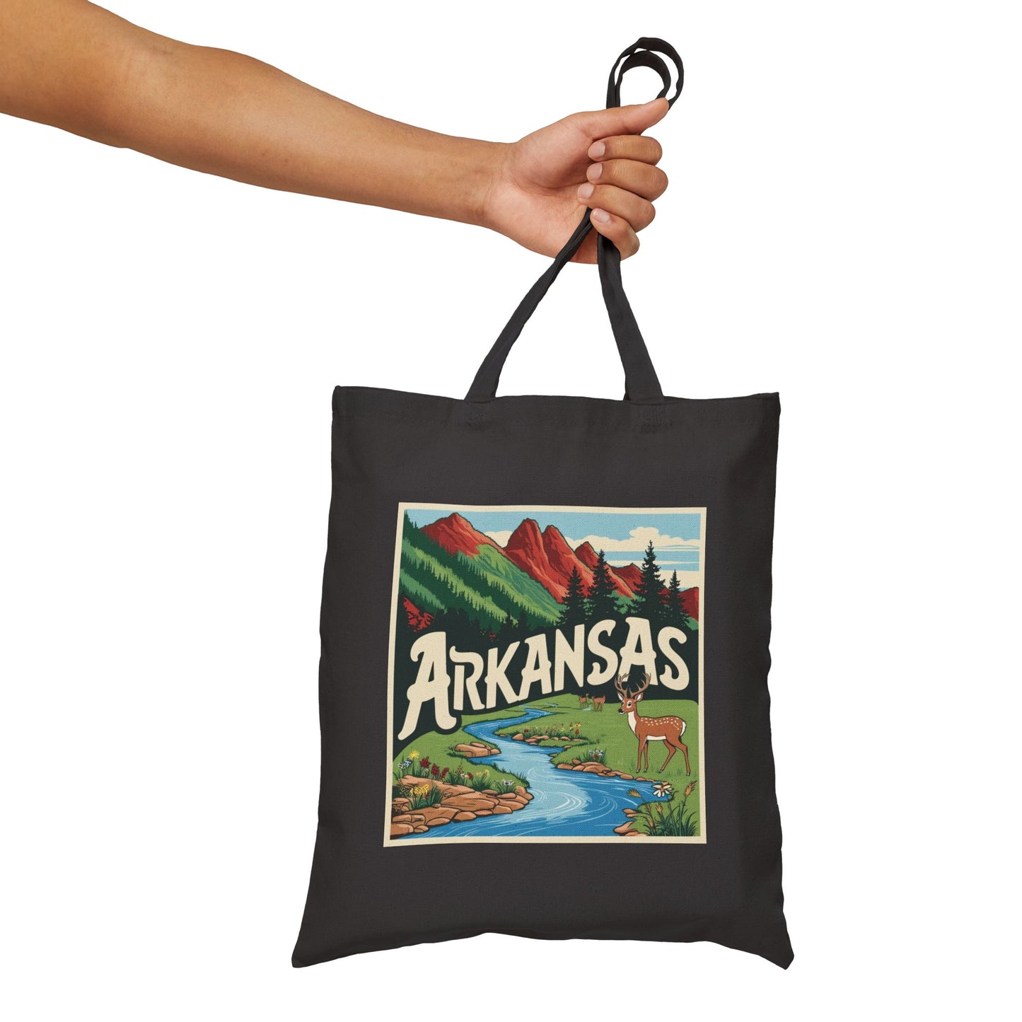 Vintage Arkansas Cotton Canvas Tote Bag for Nature Lovers
