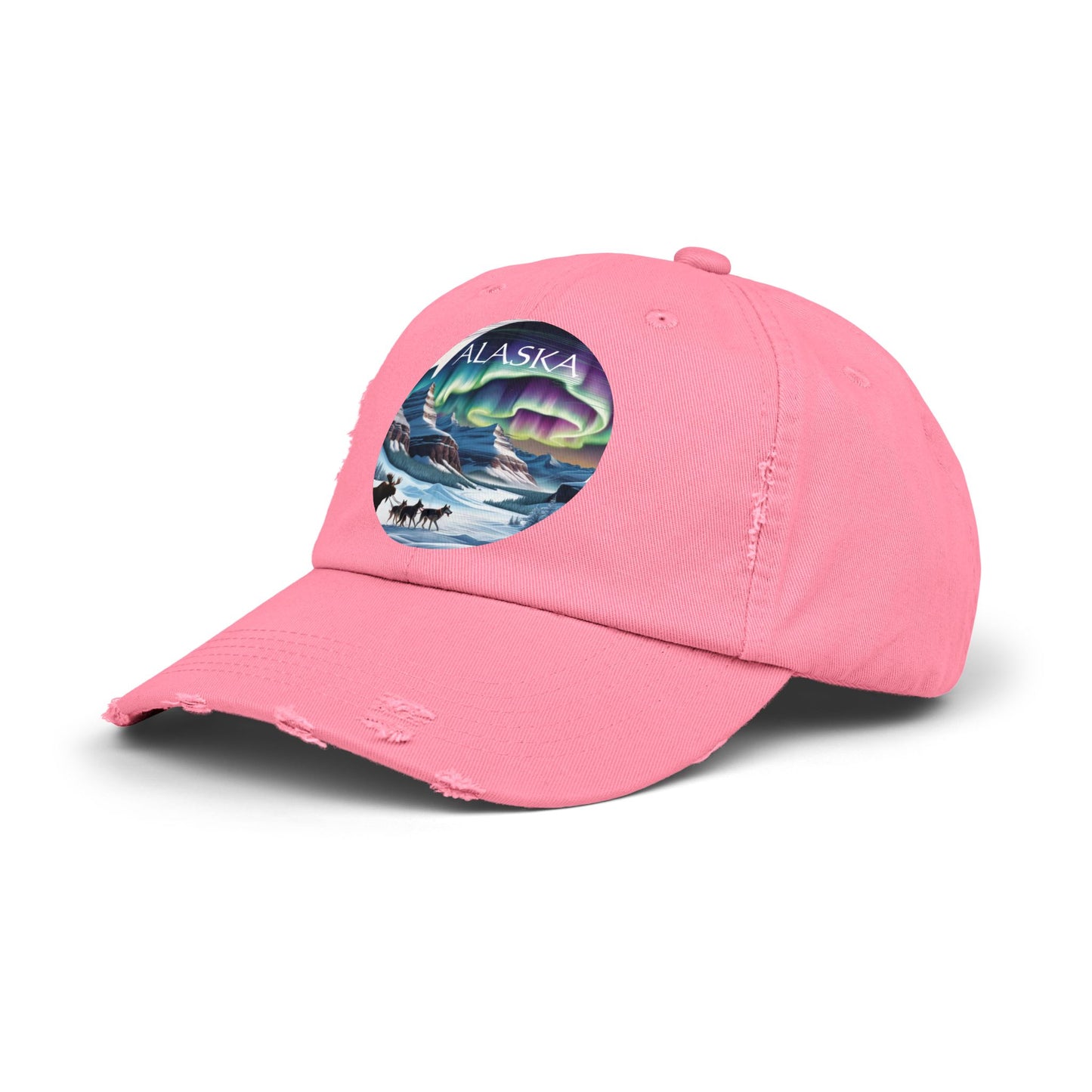 Alaska Aurora Distressed Cap - Unisex Outdoor Style for Adventure Lovers