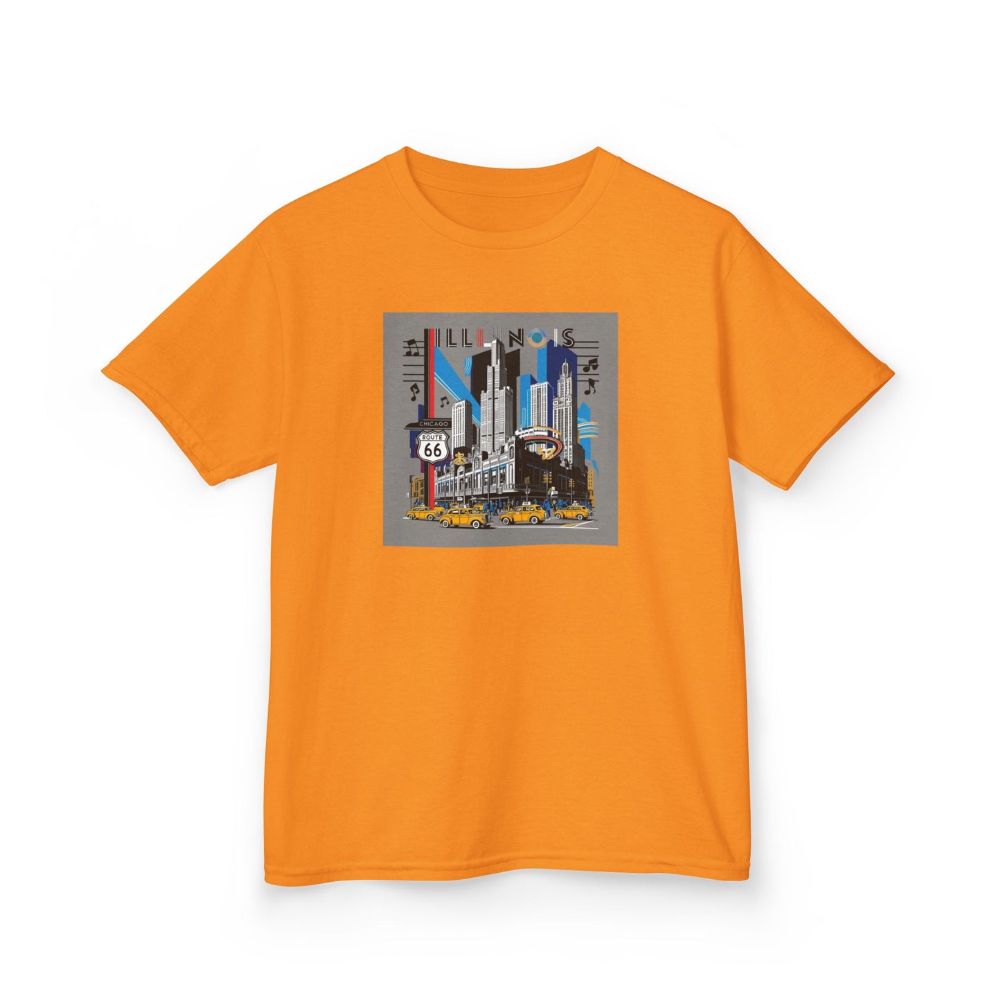 Route 66 Kids Heavy Cotton Tee - Fun Illinois Graphic T-Shirt