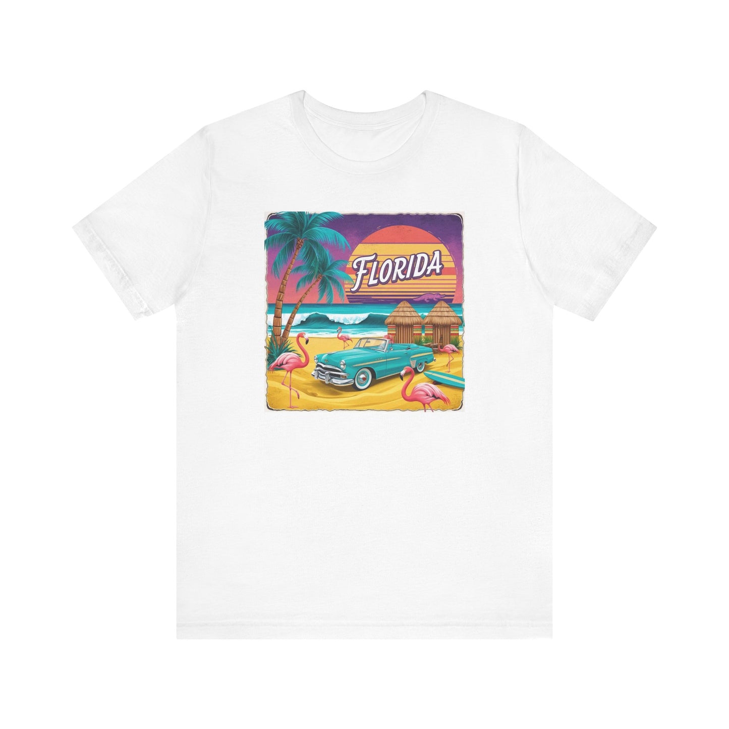 Florida Vintage Tee with Flamingos