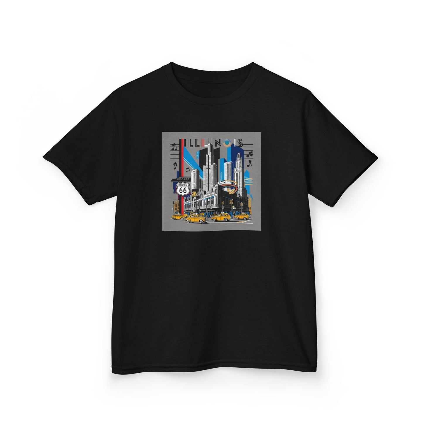 Route 66 Kids Heavy Cotton Tee - Fun Illinois Graphic T-Shirt