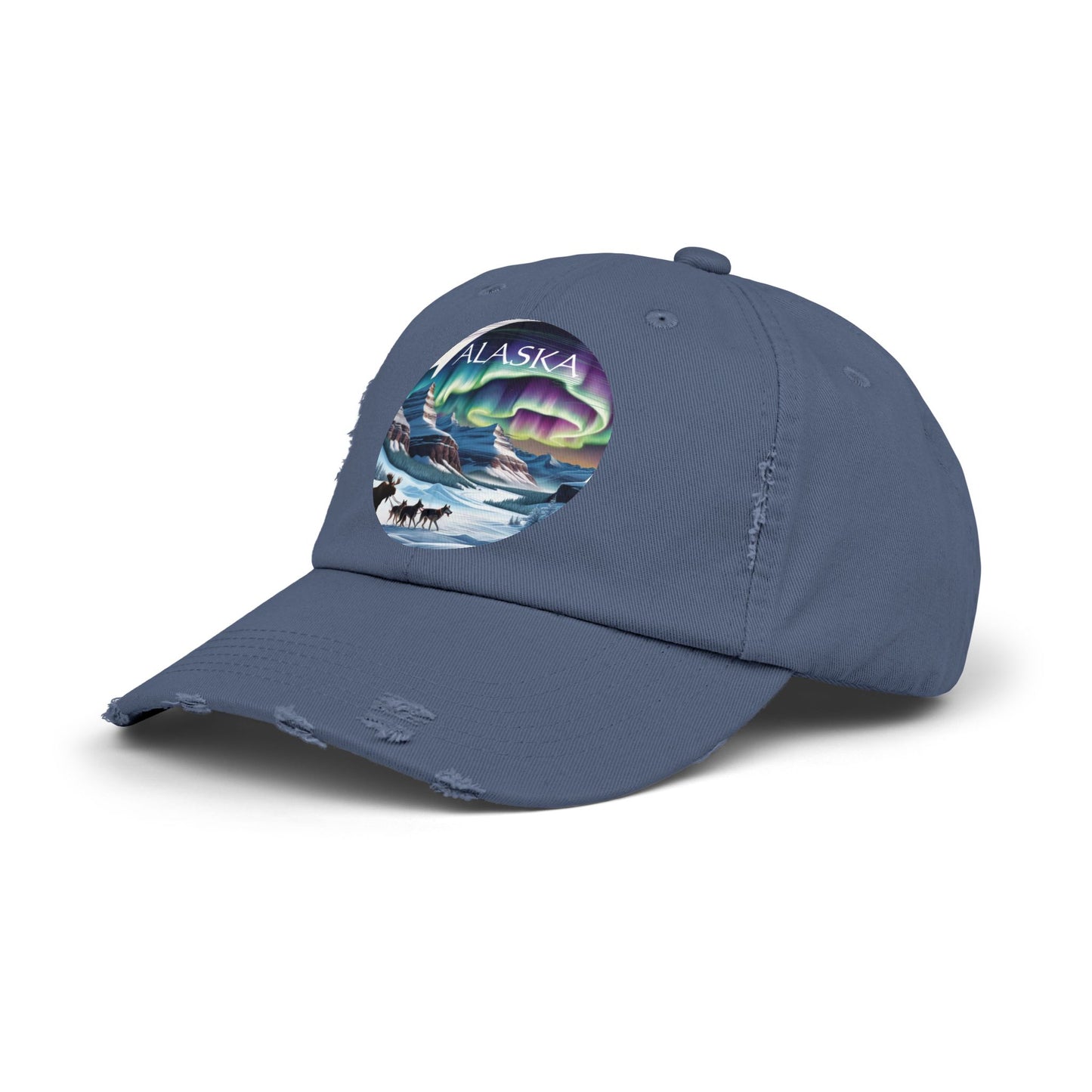 Alaska Aurora Distressed Cap - Unisex Outdoor Style for Adventure Lovers