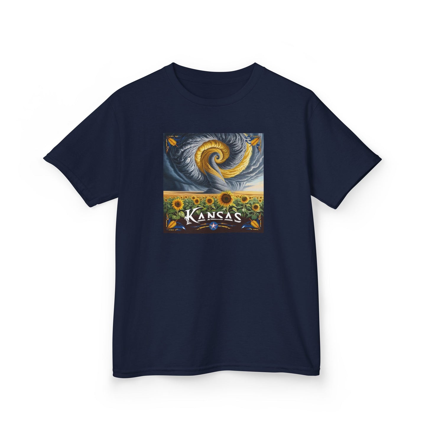 Kansas Sunflower Kids Heavy Cotton Tee - Vibrant Nature Design