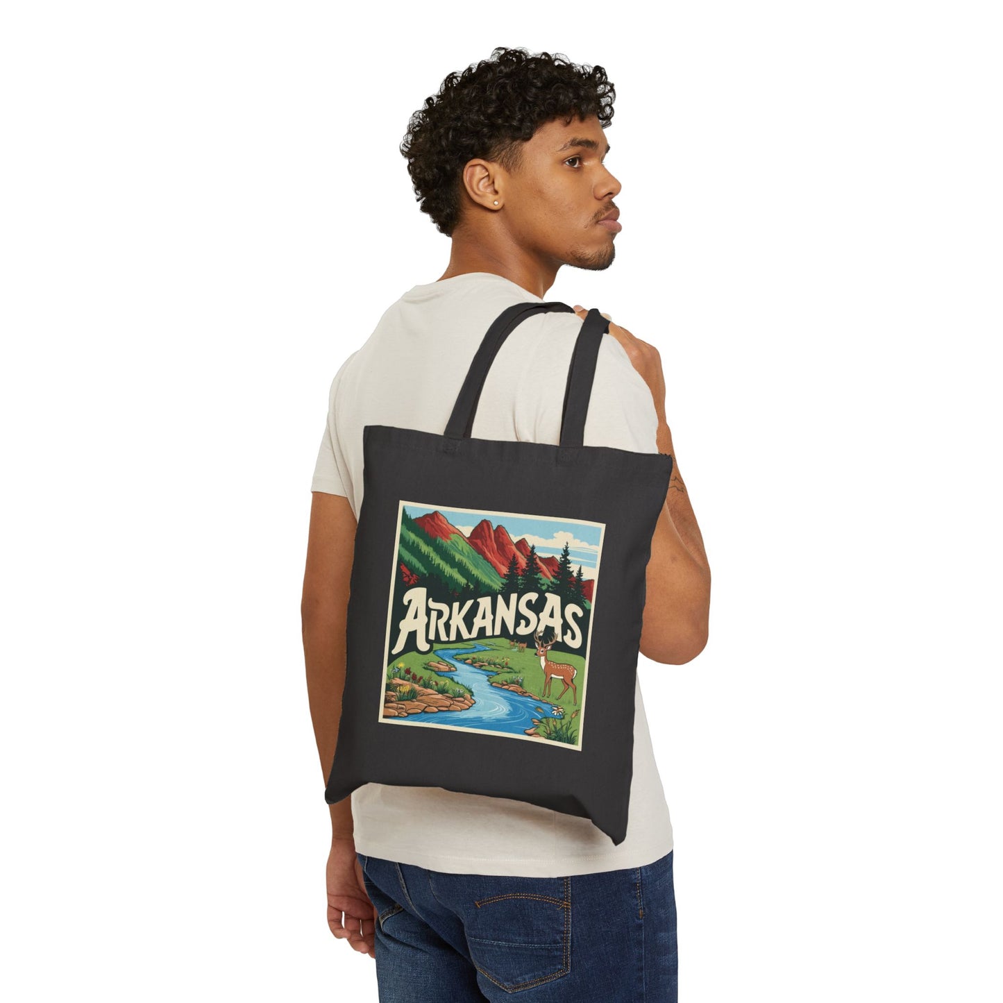 Vintage Arkansas Cotton Canvas Tote Bag for Nature Lovers