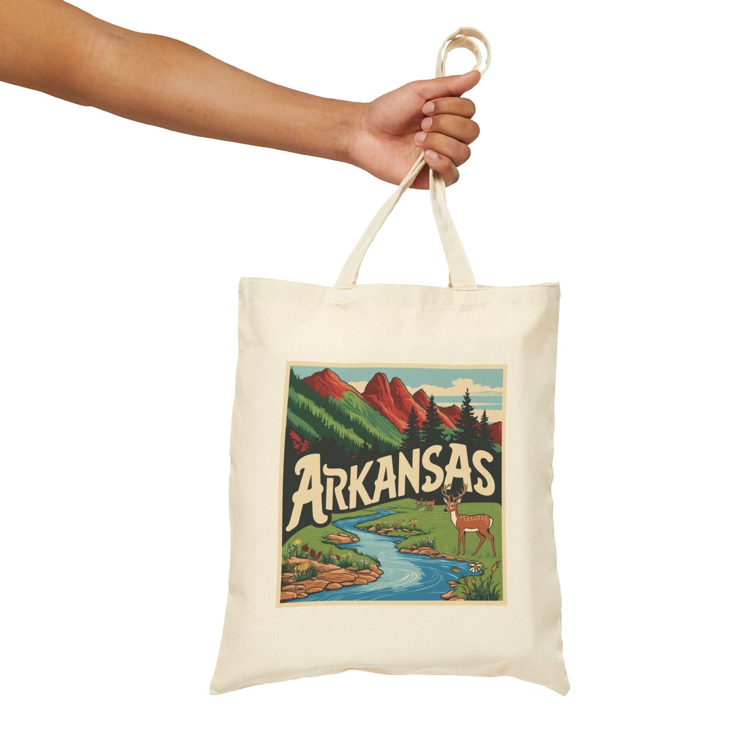 Vintage Arkansas Cotton Canvas Tote Bag for Nature Lovers