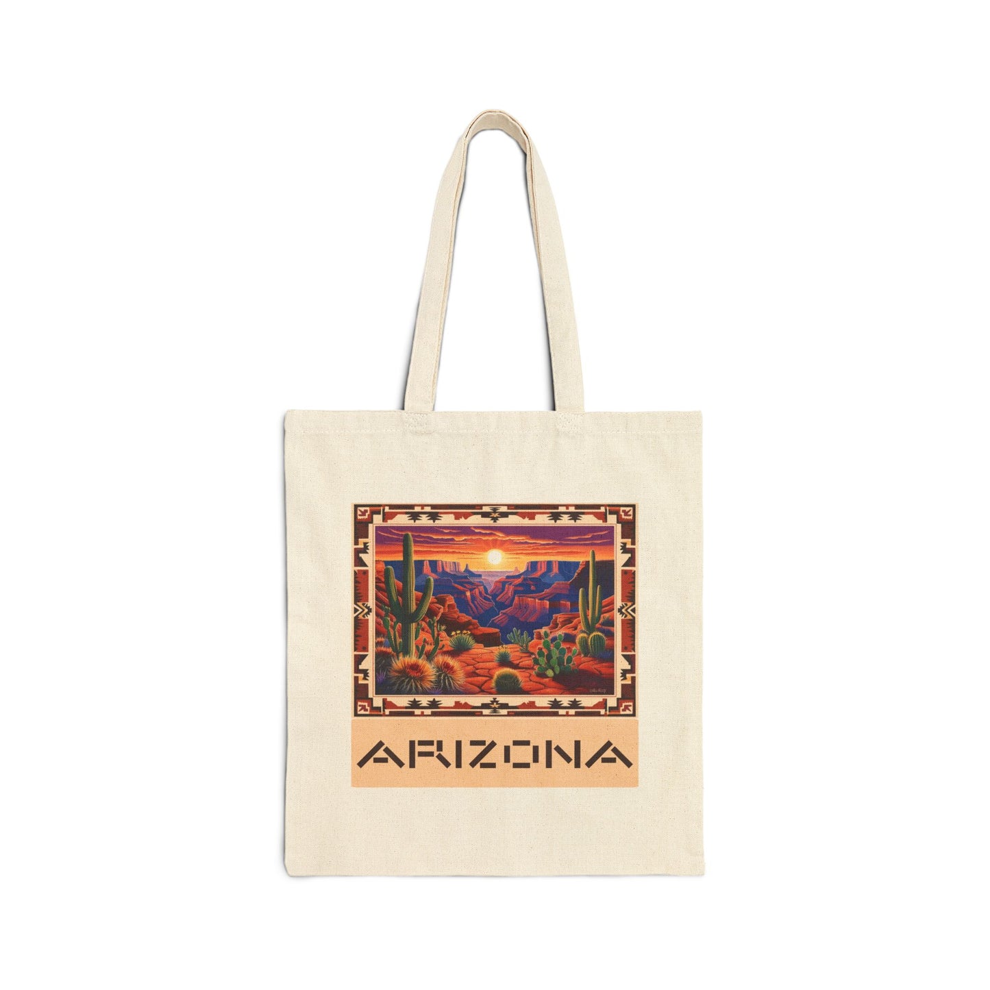 Arizona Sunset Cotton Canvas Tote Bag - Eco-Friendly Shopper for Nature Lovers