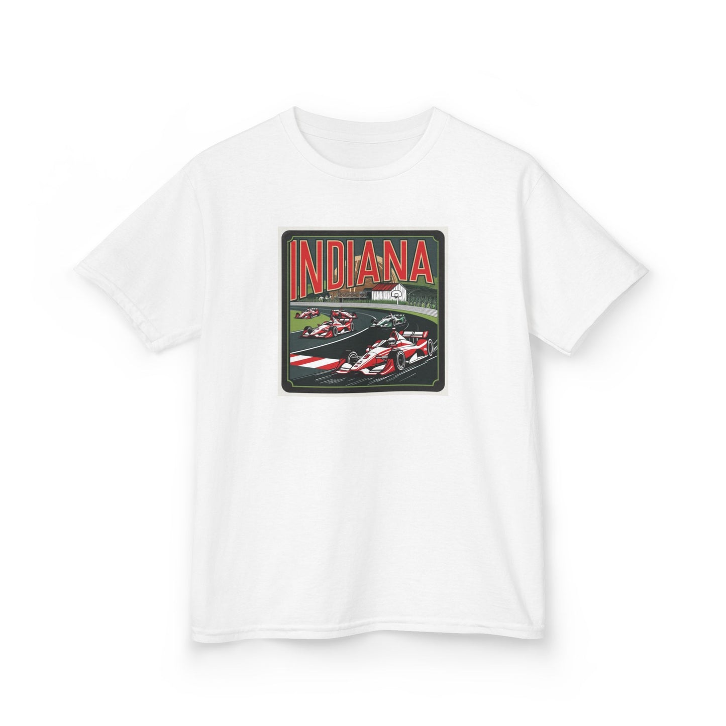Kids Race Car Tee - Indiana Racing Design for Young Speedsters