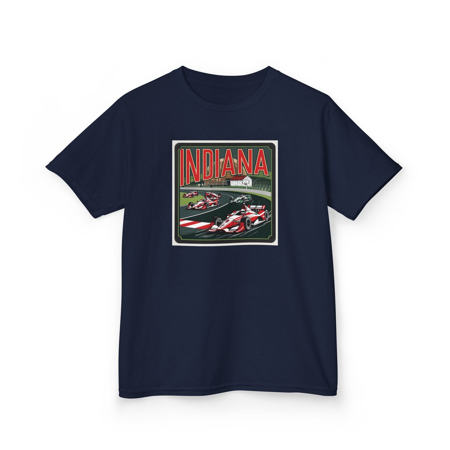 Kids Race Car Tee - Indiana Racing Design for Young Speedsters
