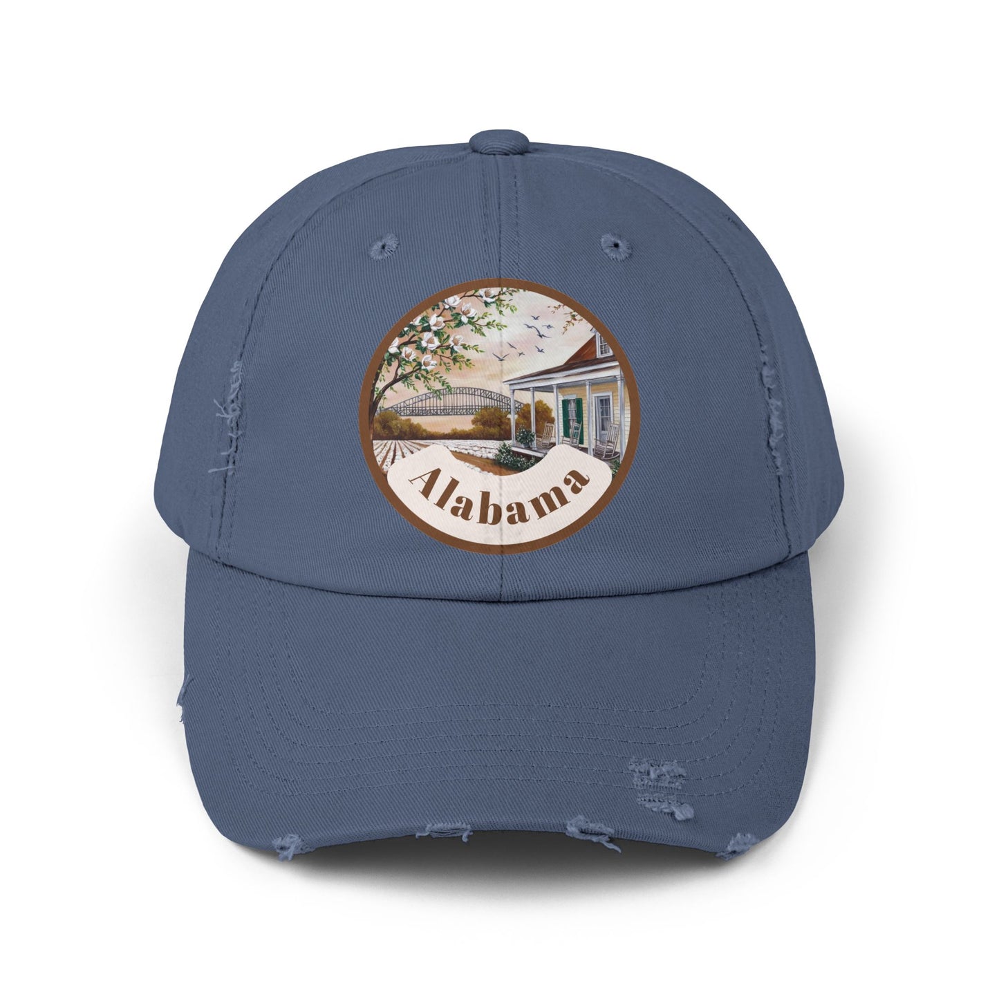 Alabama Distressed Cap - Unisex Vintage Style Hat for Outdoors & Celebrations