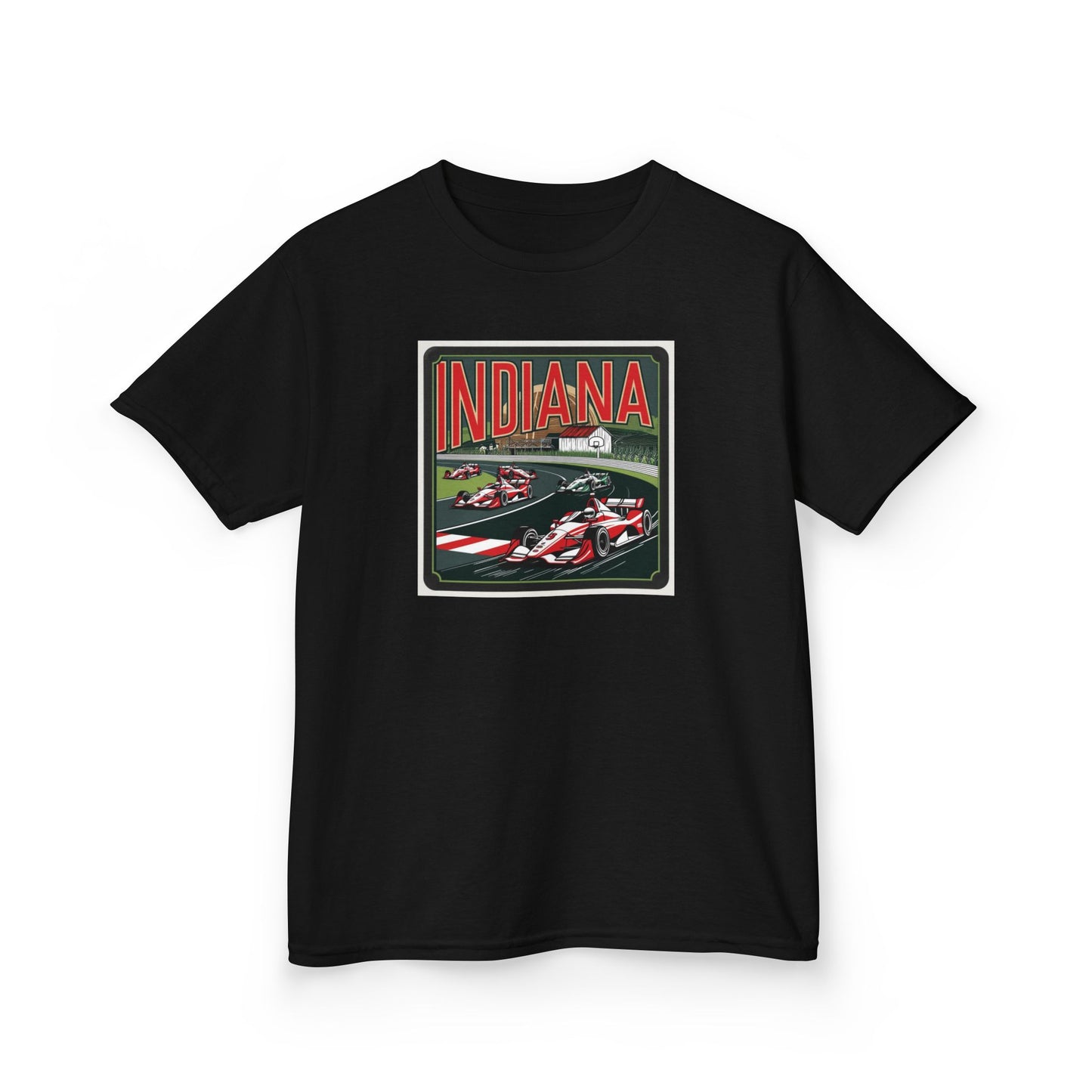 Kids Race Car Tee - Indiana Racing Design for Young Speedsters