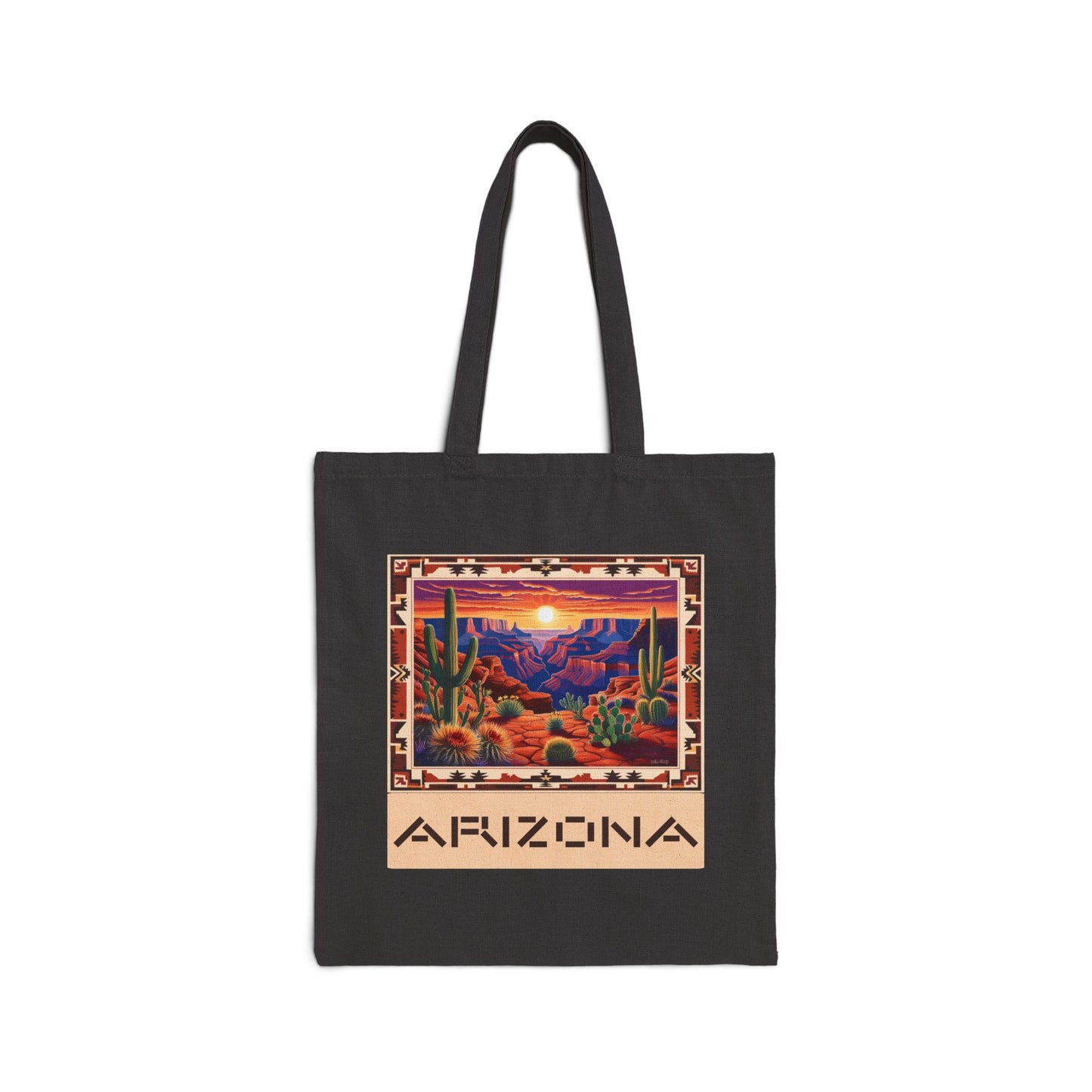 Arizona Sunset Cotton Canvas Tote Bag - Eco-Friendly Shopper for Nature Lovers