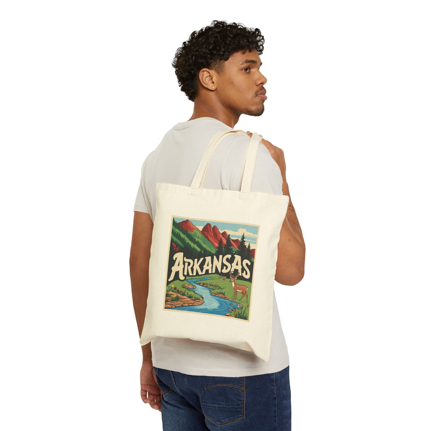 Vintage Arkansas Cotton Canvas Tote Bag for Nature Lovers