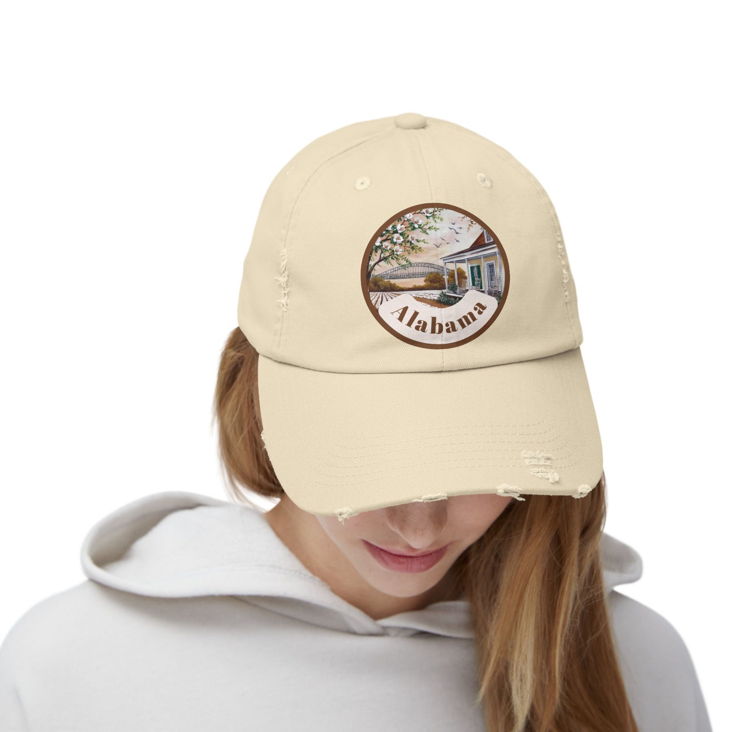 Alabama Distressed Cap - Unisex Vintage Style Hat for Outdoors & Celebrations