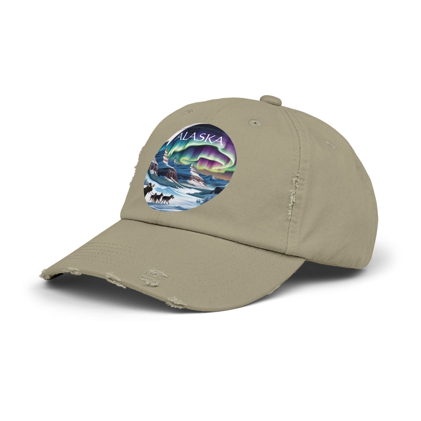 Alaska Aurora Distressed Cap - Unisex Outdoor Style for Adventure Lovers