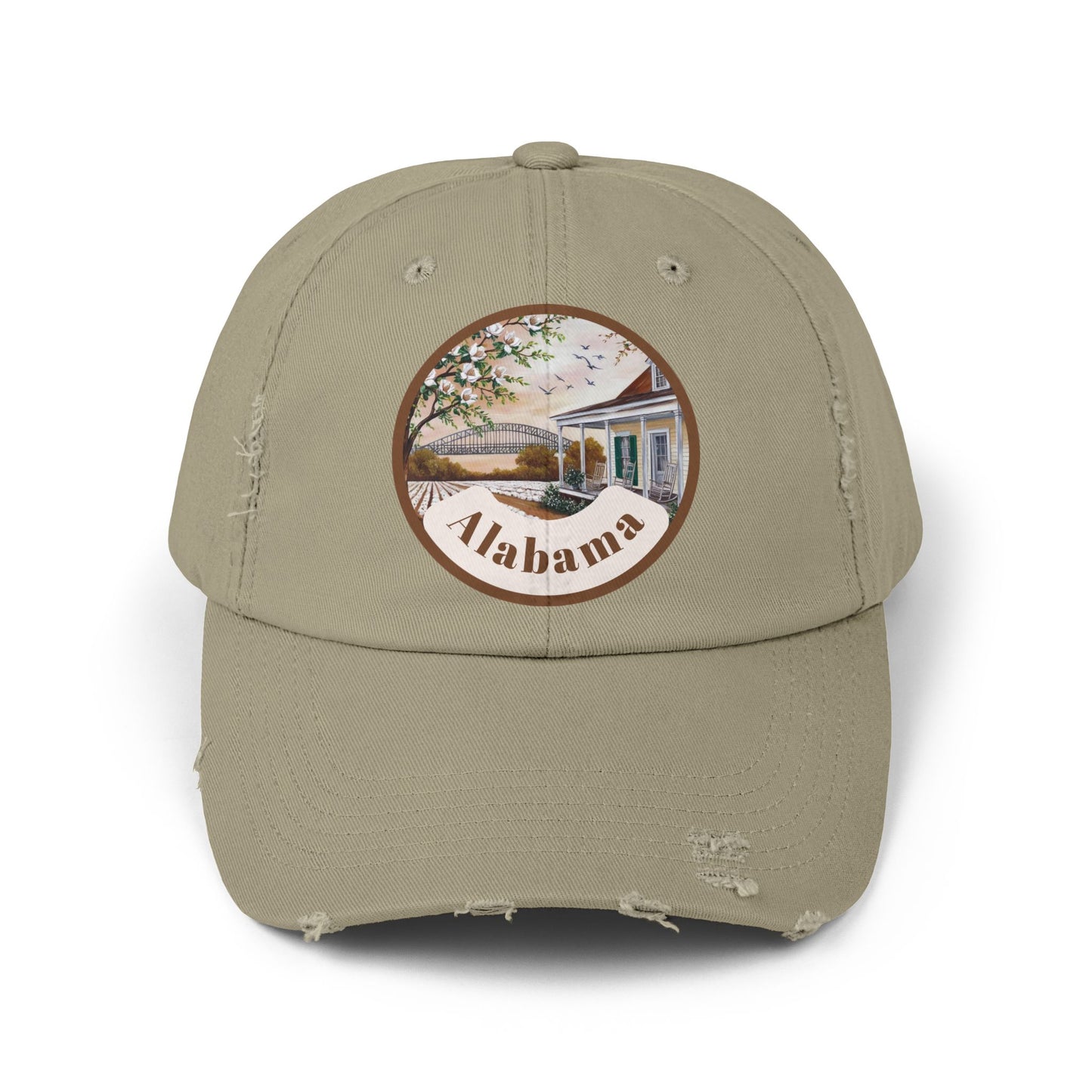 Alabama Distressed Cap - Unisex Vintage Style Hat for Outdoors & Celebrations