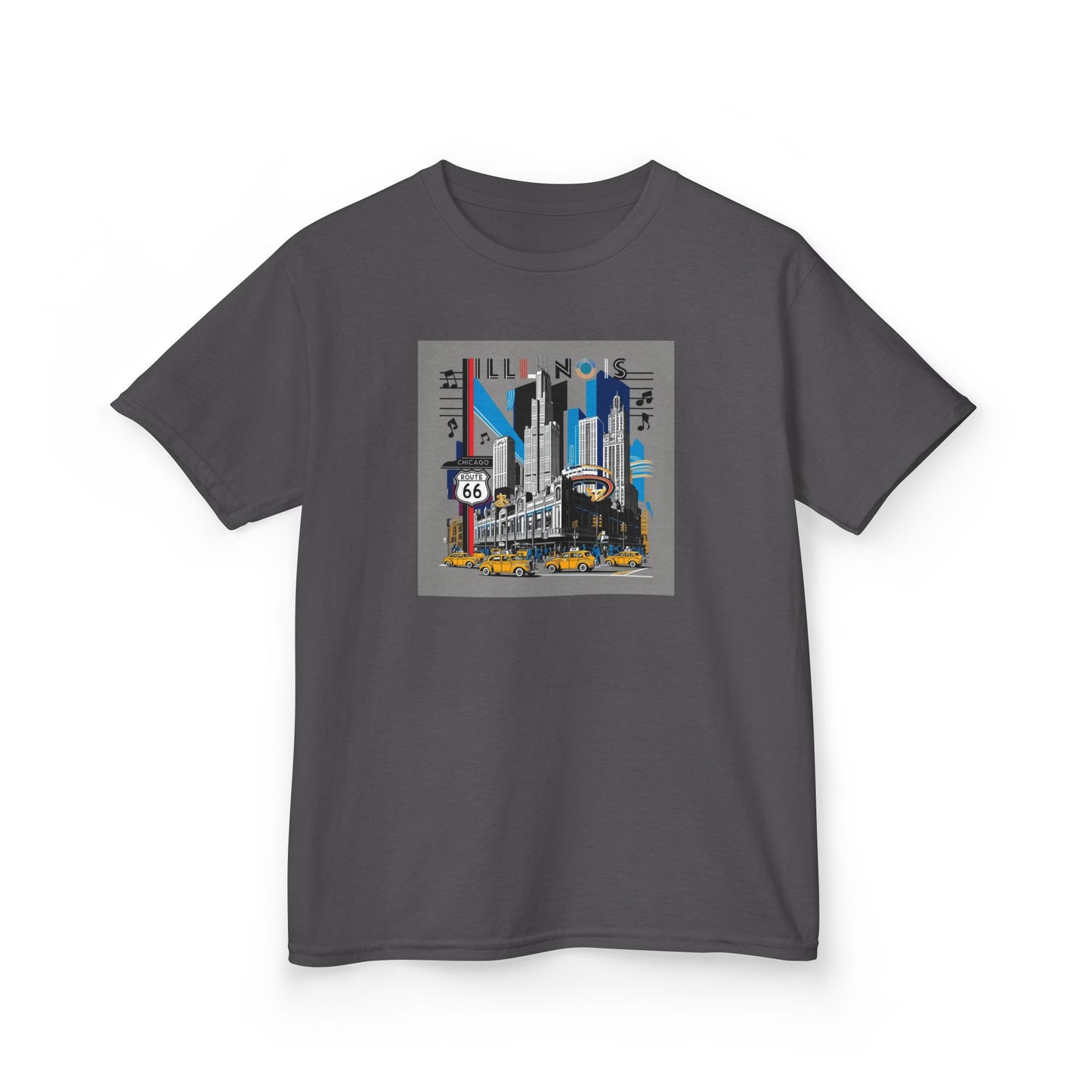 Route 66 Kids Heavy Cotton Tee - Fun Illinois Graphic T-Shirt