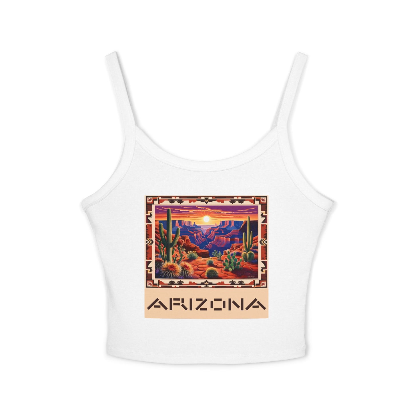 Arizona Sunset Women's Spaghetti Strap Tank Top - Southwestern Graphic Tee
