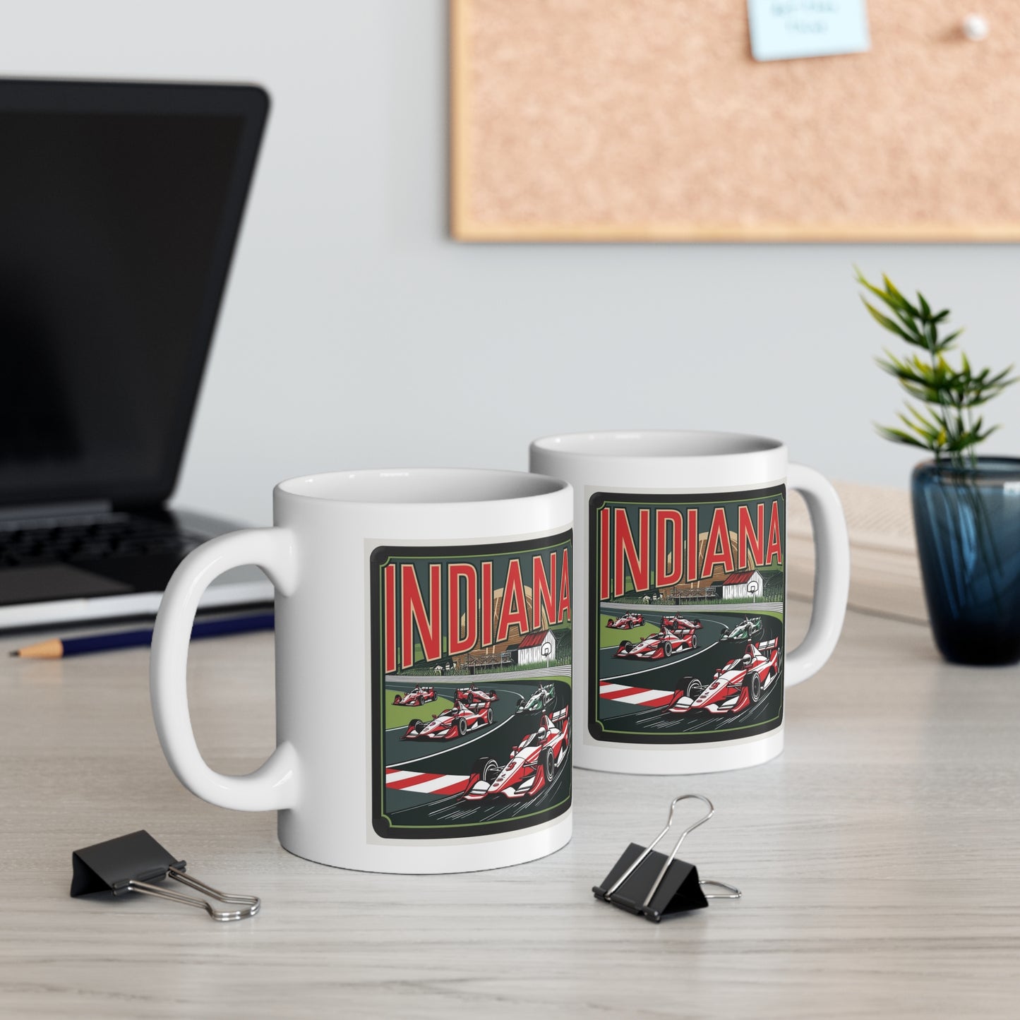 Indiana Racing Mug - 11oz Vintage Auto Racing Design