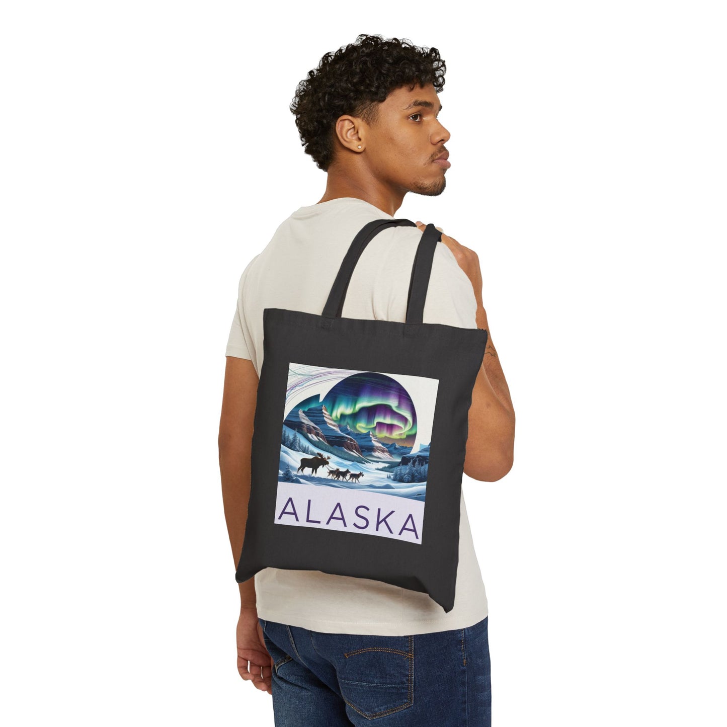 Alaska Northern Lights Cotton Canvas Tote Bag - Eco-Friendly Travel Accessory