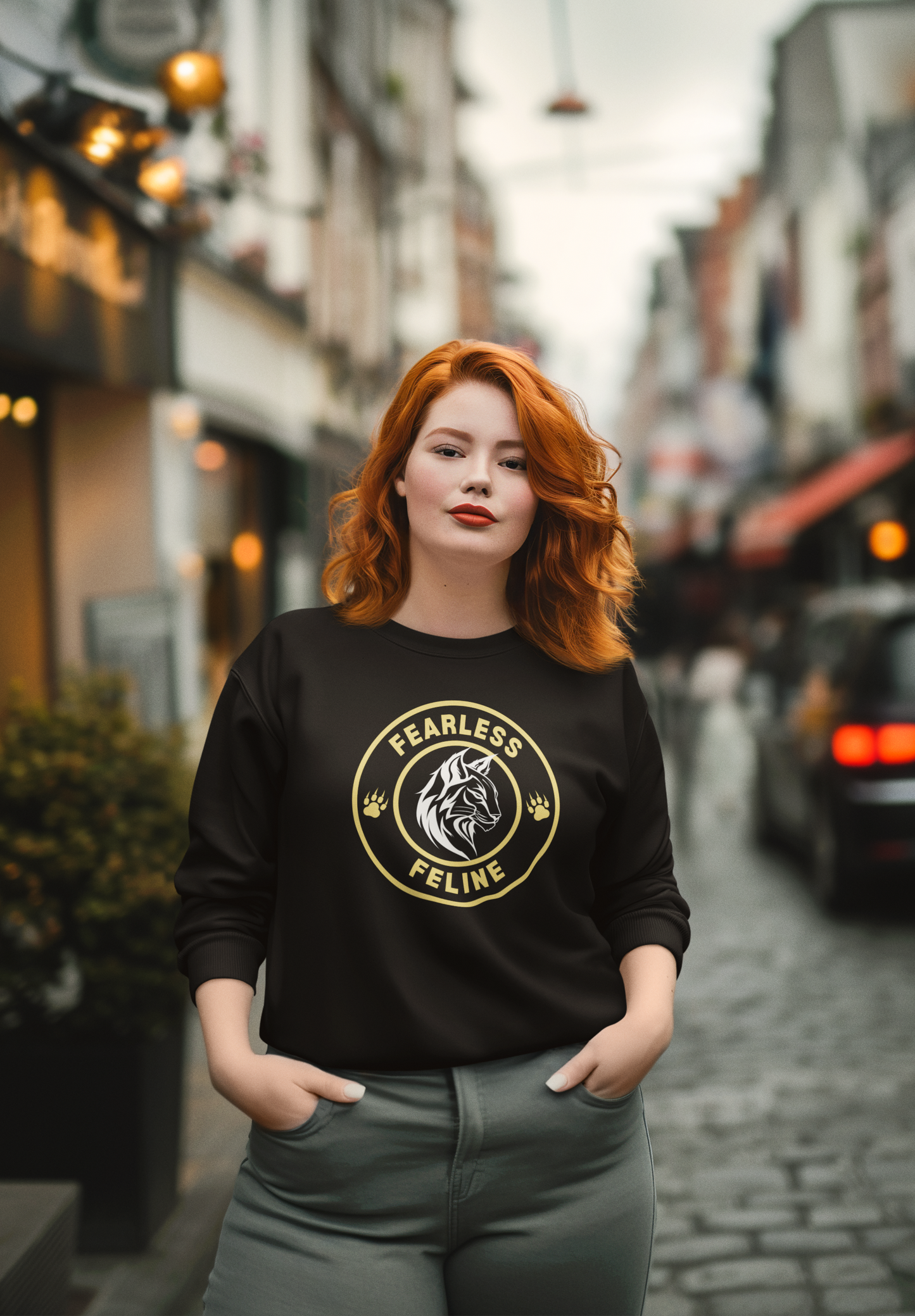 Fearless Feline Heavy Blend™ Crewneck Sweatshirt