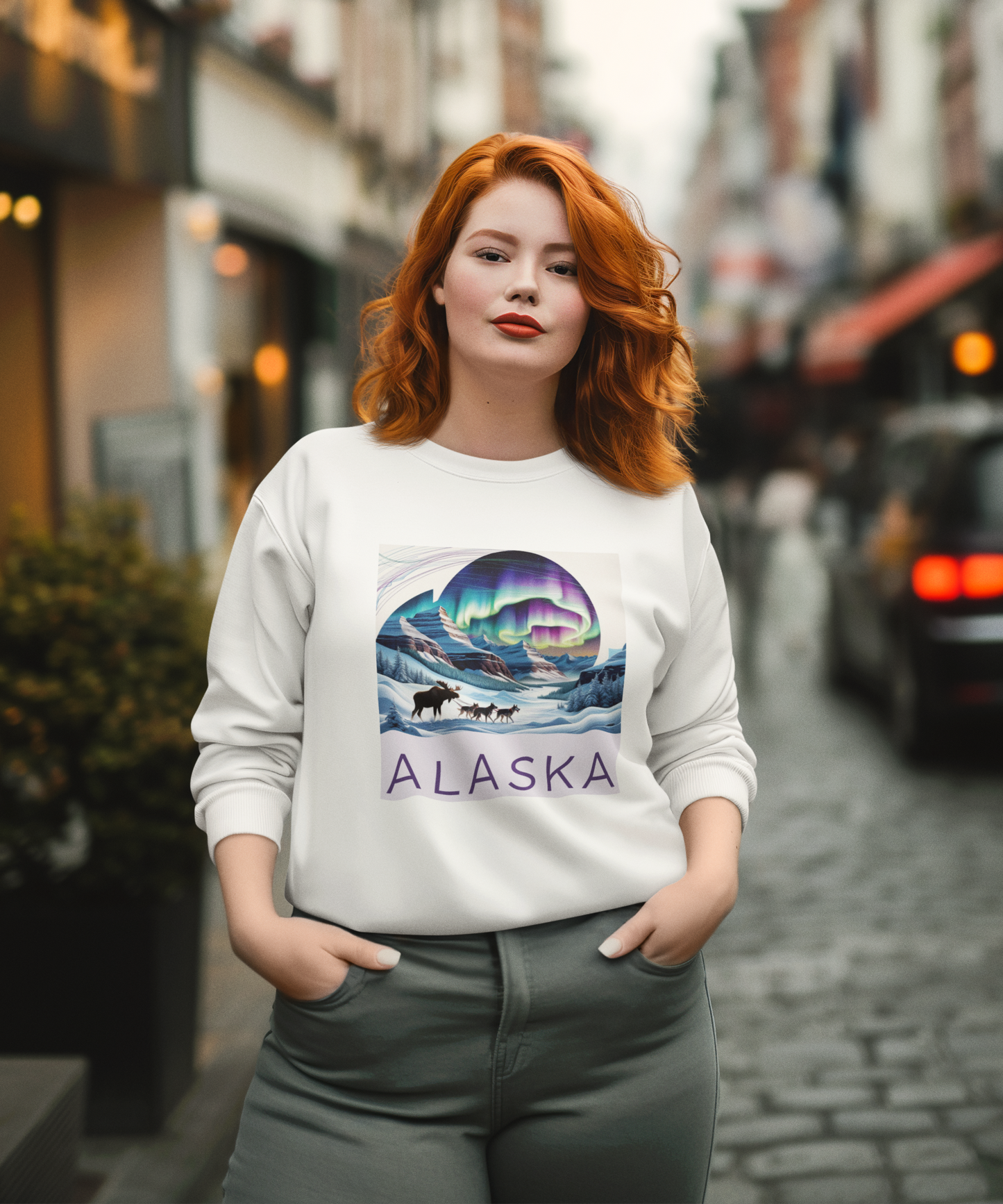 Alaska Aurora Crewneck Sweatshirt