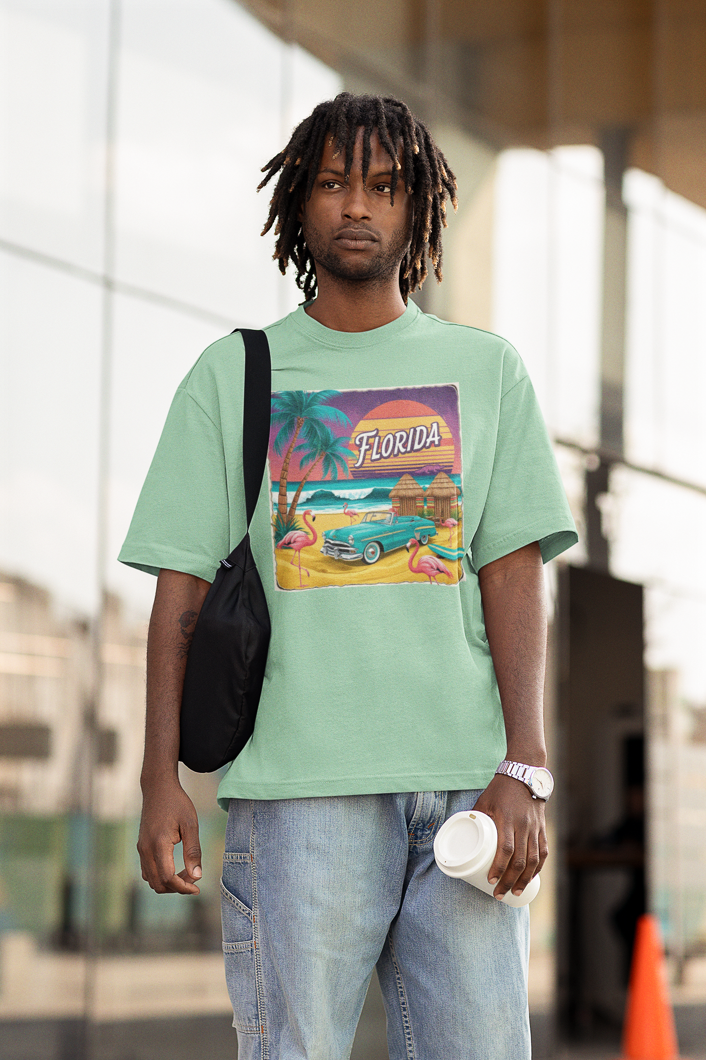 Florida Vintage Tee with Flamingos