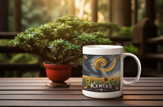 Kansas Sunflower 11oz Mug - Nature-Inspired Design for Coffee Lovers