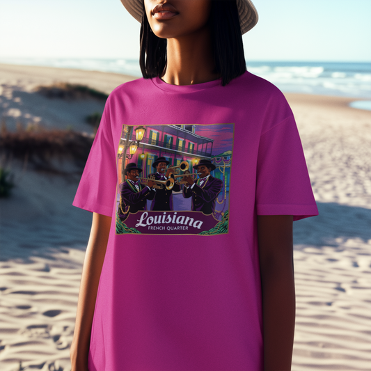 Louisiana French Quarter Graphic Tee for Music Lovers