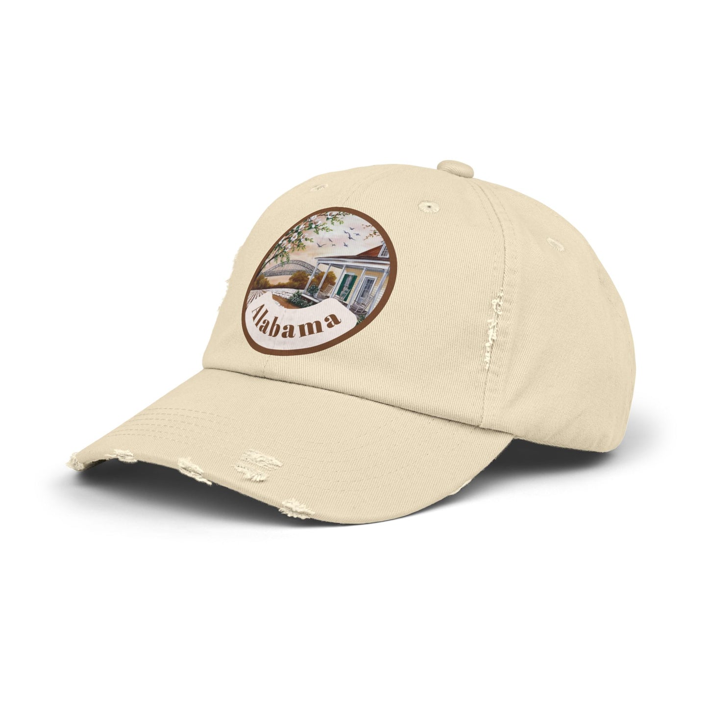 Alabama Distressed Cap - Unisex Vintage Style Hat for Outdoors & Celebrations