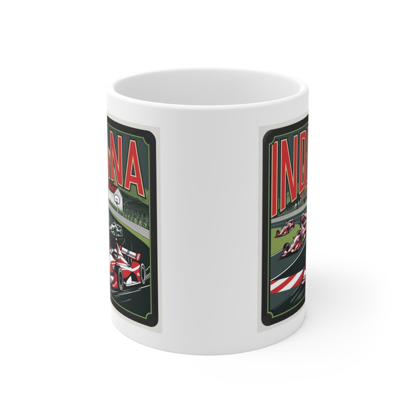 Indiana Racing Mug - 11oz Vintage Auto Racing Design