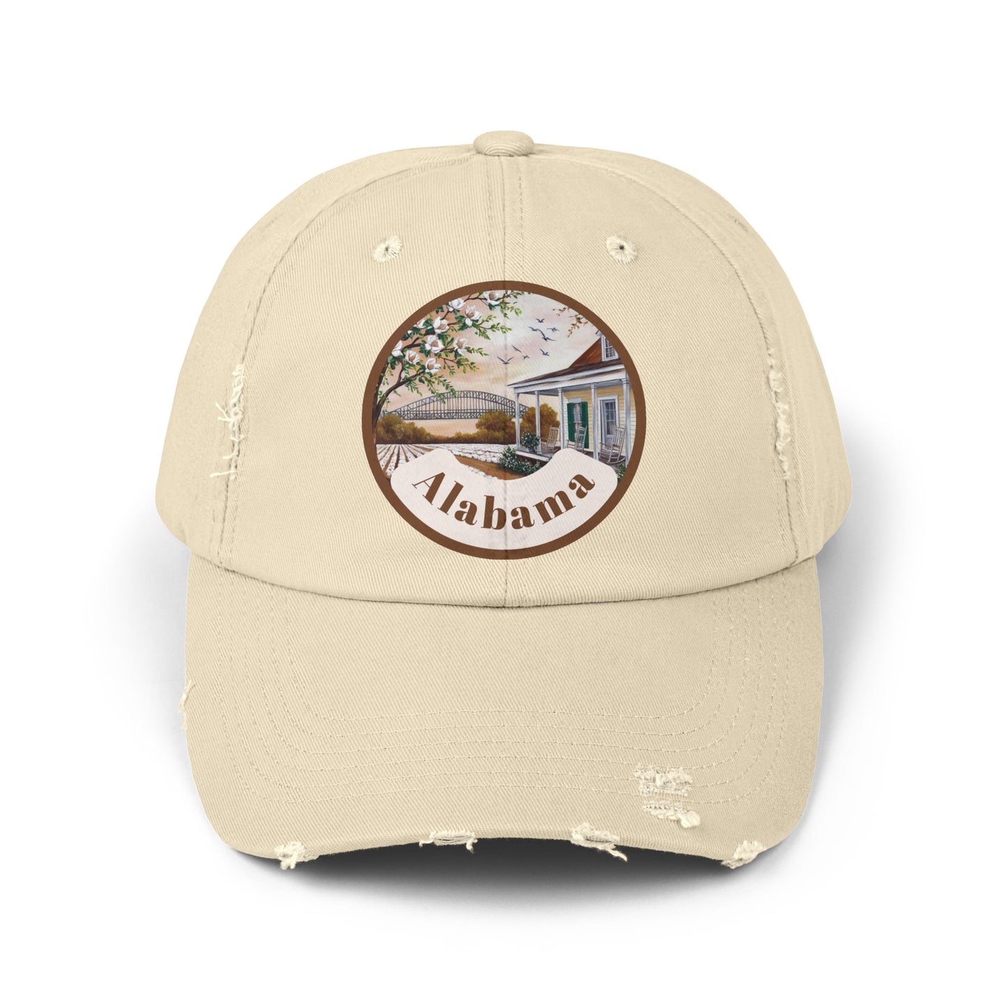 Alabama Distressed Cap - Unisex Vintage Style Hat for Outdoors & Celebrations