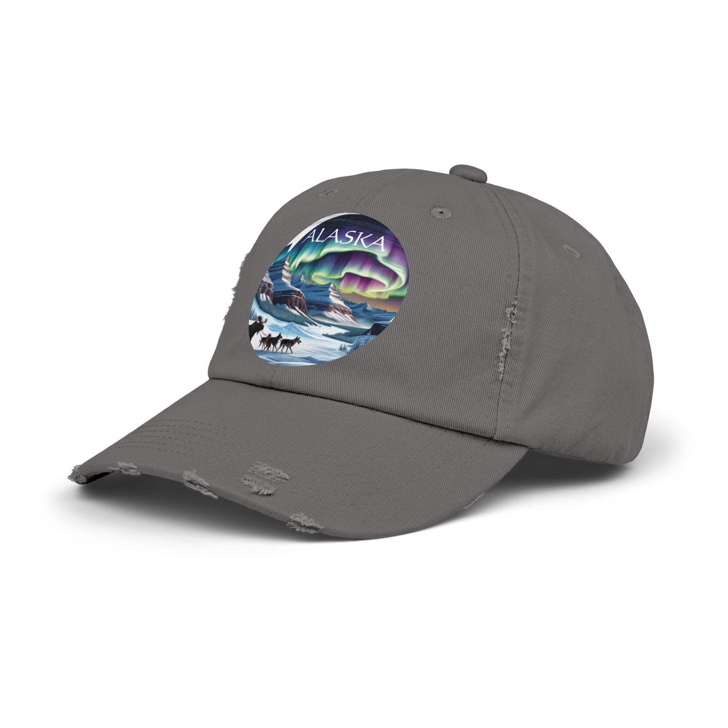 Alaska Aurora Distressed Cap - Unisex Outdoor Style for Adventure Lovers