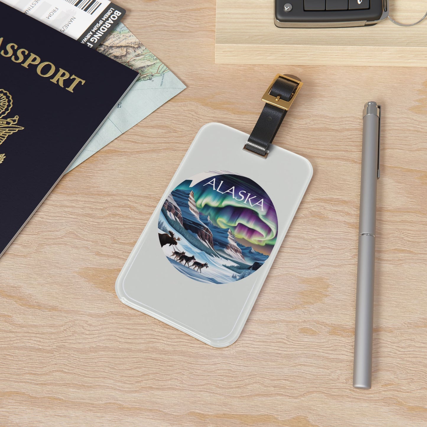 Alaska Aurora Borealis Luggage Tag - Travel ID Tag with Scenic Design