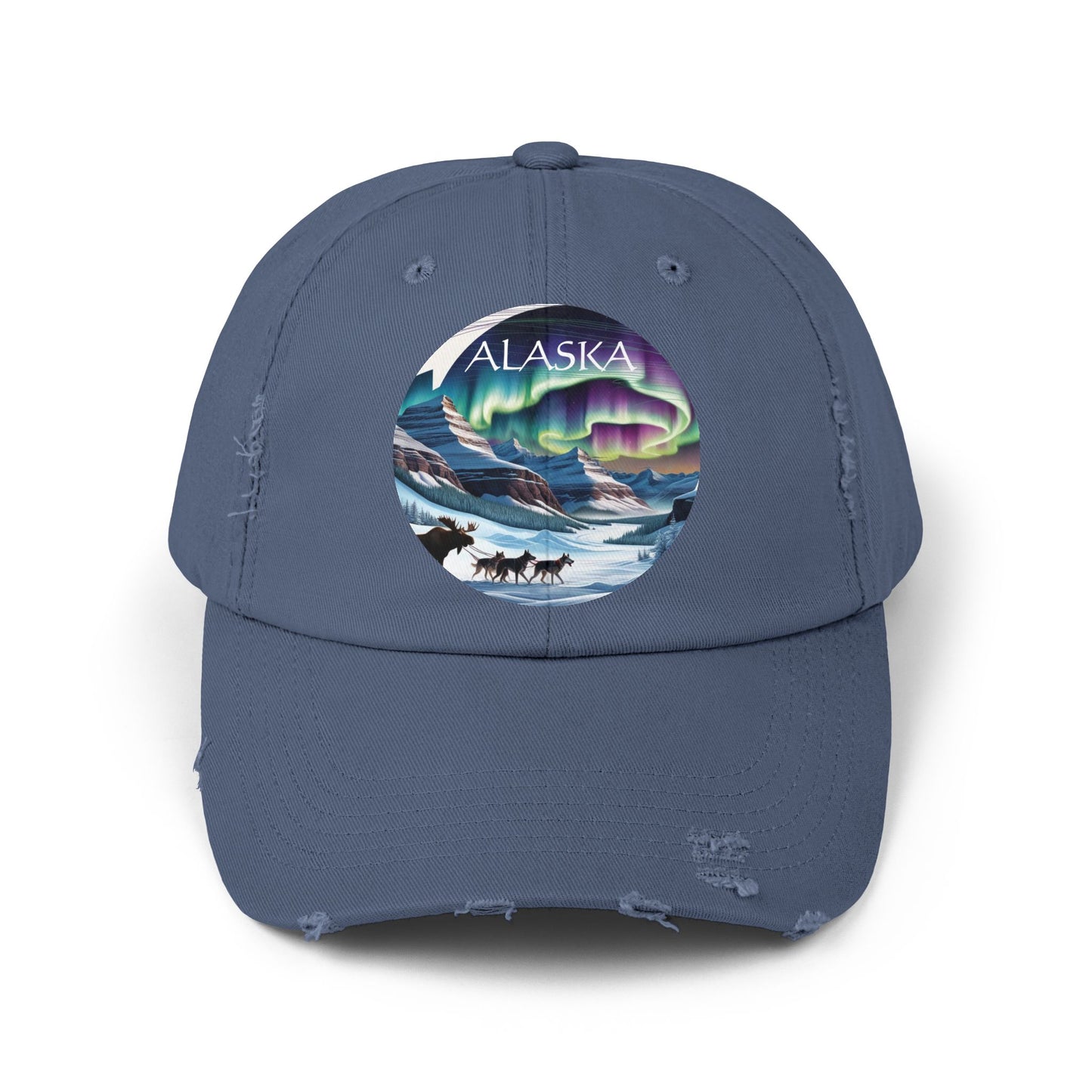 Alaska Aurora Distressed Cap - Unisex Outdoor Style for Adventure Lovers