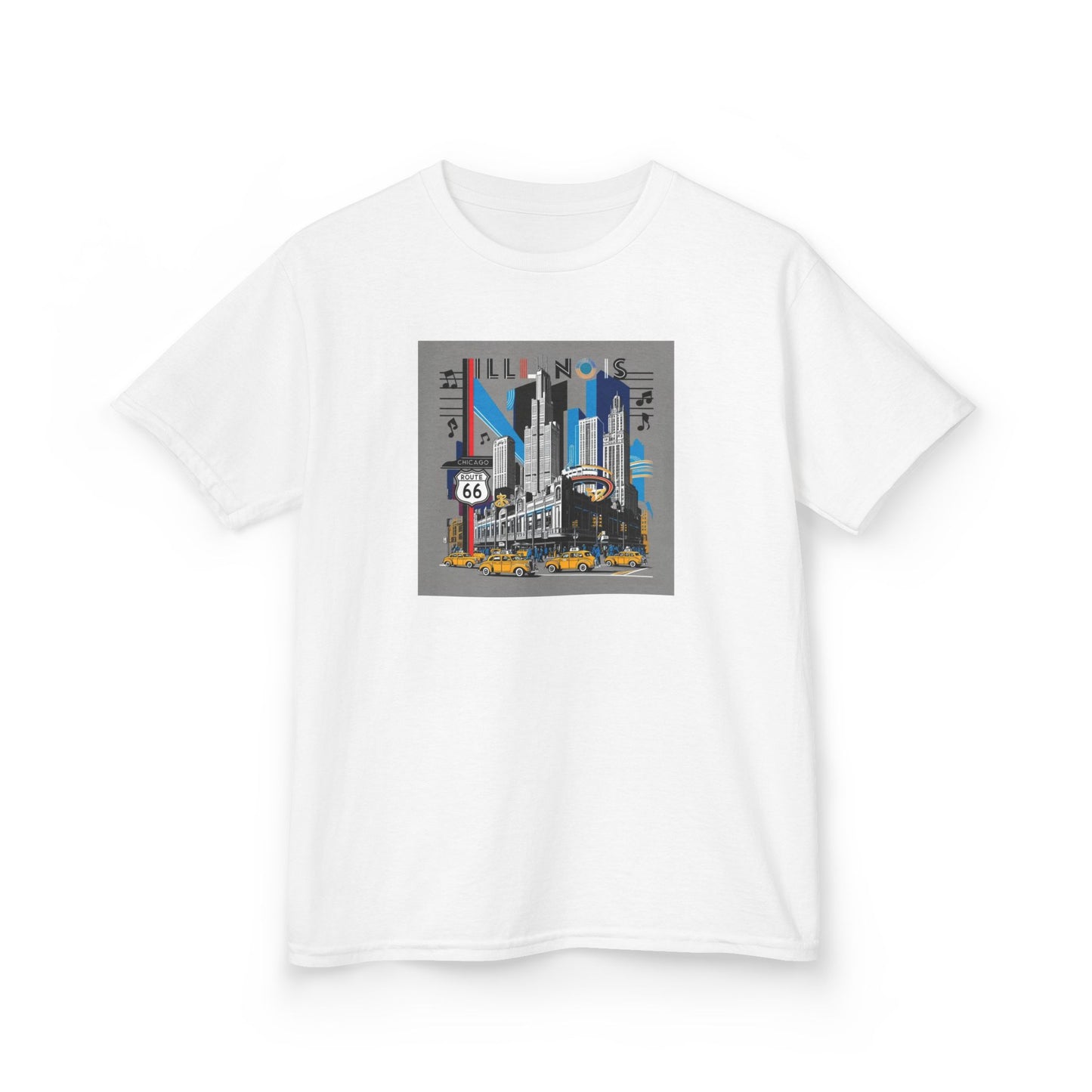 Route 66 Kids Heavy Cotton Tee - Fun Illinois Graphic T-Shirt