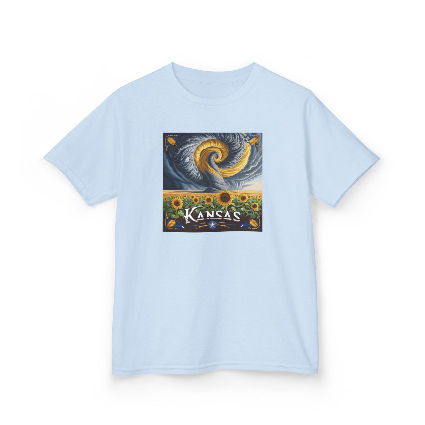 Kansas Sunflower Kids Heavy Cotton Tee - Vibrant Nature Design