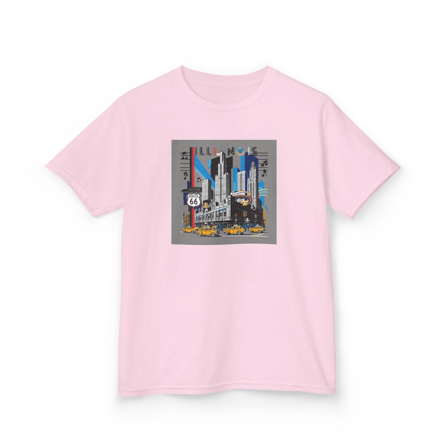 Route 66 Kids Heavy Cotton Tee - Fun Illinois Graphic T-Shirt