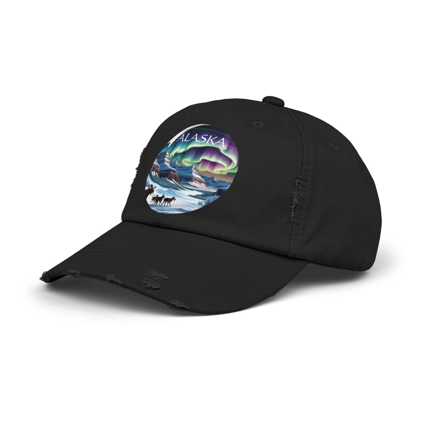 Alaska Aurora Distressed Cap - Unisex Outdoor Style for Adventure Lovers