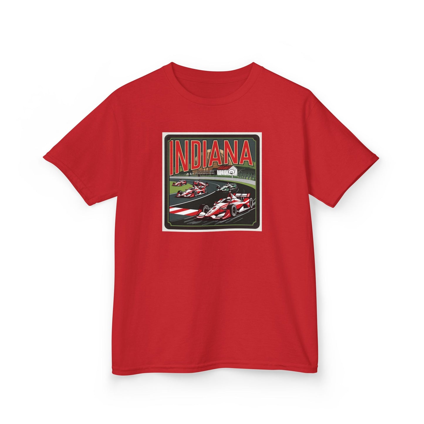 Kids Race Car Tee - Indiana Racing Design for Young Speedsters