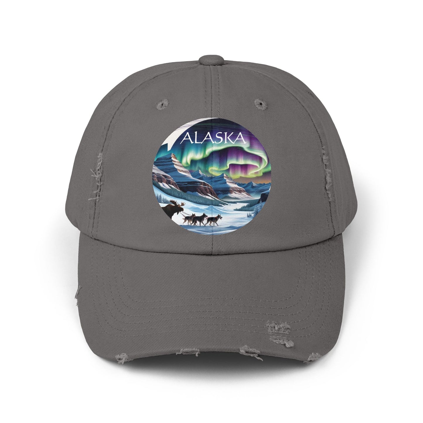 Alaska Aurora Distressed Cap - Unisex Outdoor Style for Adventure Lovers