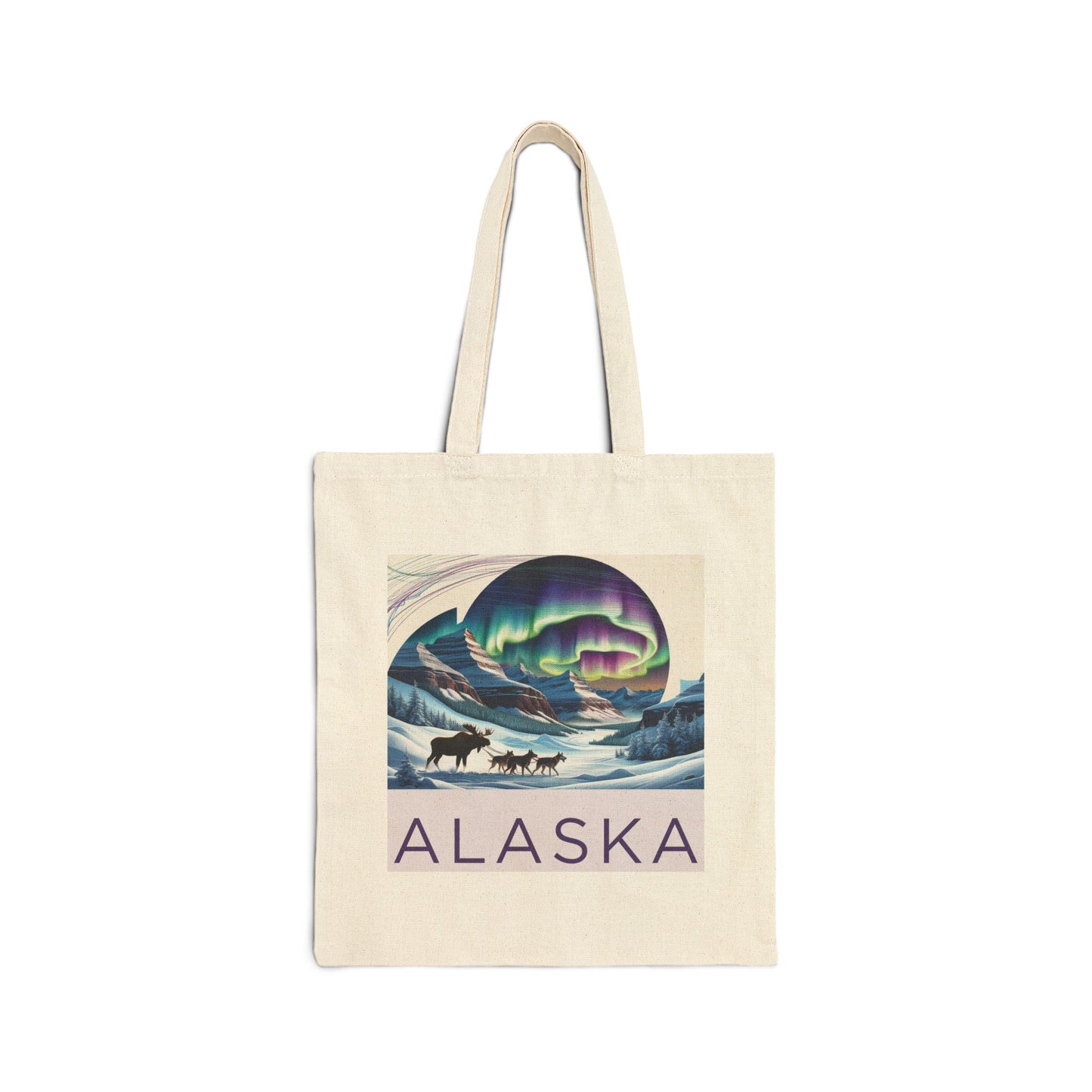 Alaska Northern Lights Cotton Canvas Tote Bag - Eco-Friendly Travel Accessory