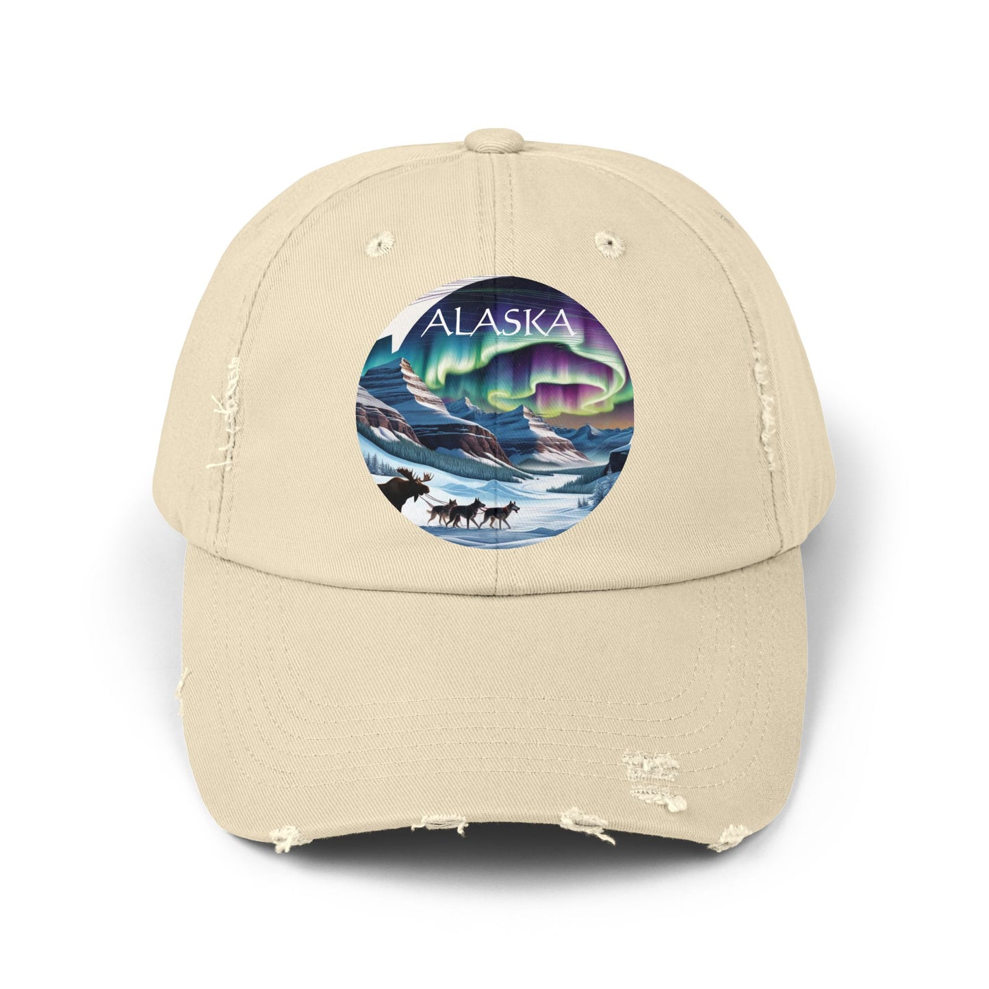 Alaska Aurora Distressed Cap - Unisex Outdoor Style for Adventure Lovers