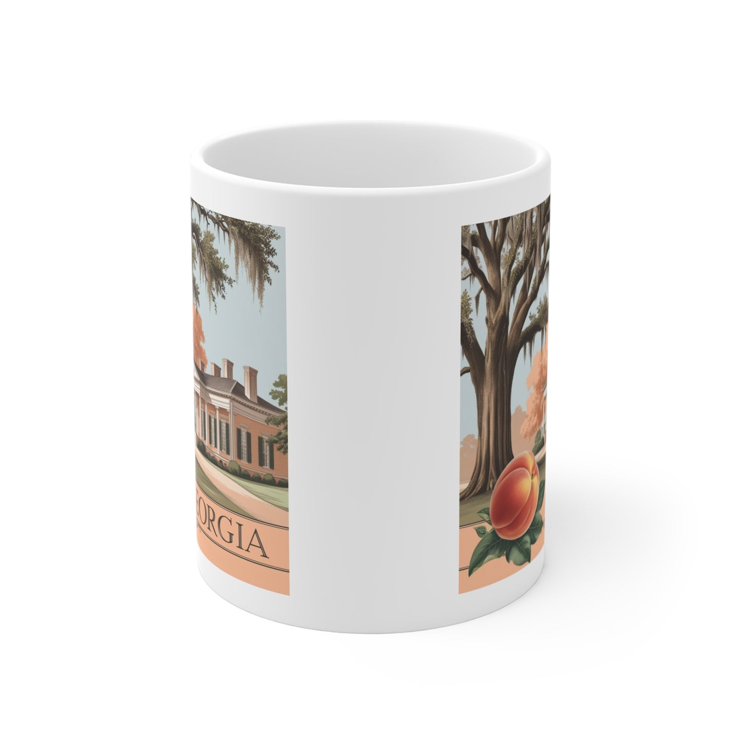 Georgia Peach Mug - 11oz - Charming Southern Decor for Home or Gifts