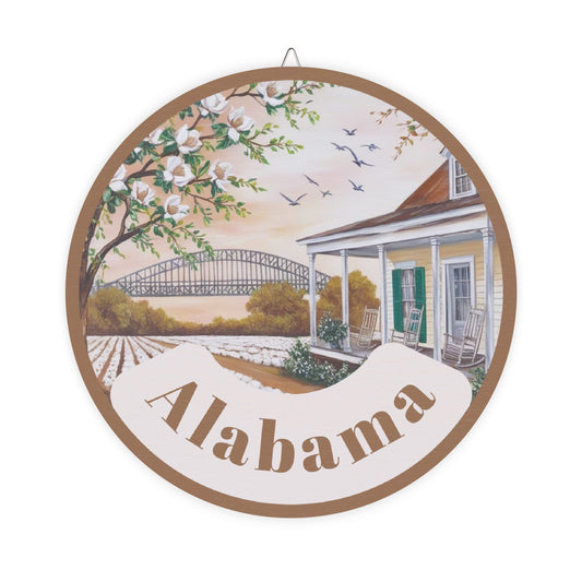 Rustic Alabama Wood Sign - Home Decor